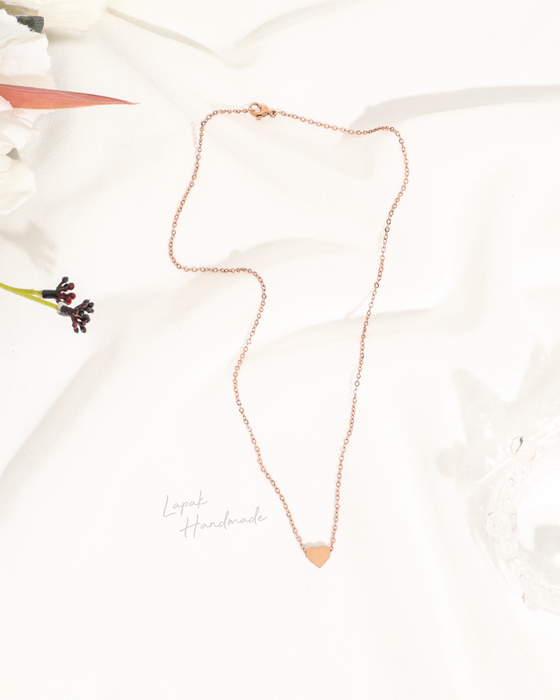Mini Heart Necklace in Rosegold